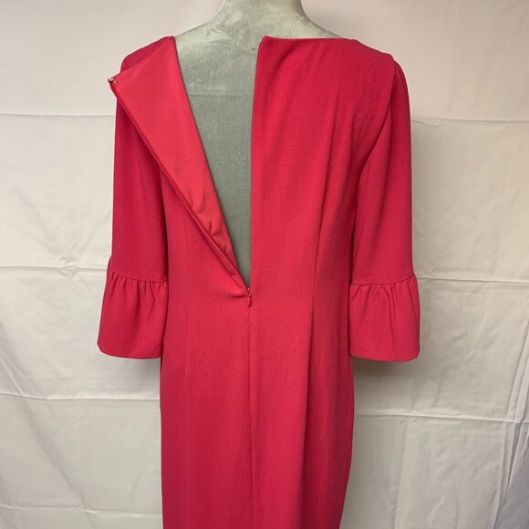 Talbots dress SZ6 hot pink shift bell sleeves classic office business Barbiecore - Picture 3 of 10